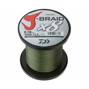 Daiwa Pletená Šnůra J-Braid X8 Zelená 1m Nosnost: 8,0kg, Průměr: 0,13mm