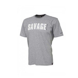 Savage Gear Tričko Simply Savage Tee - Light Grey Melangé Velikost: XXL