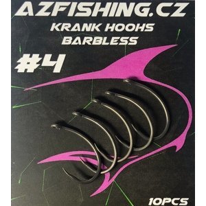 AzFishing Háčky Krank Hooks Barbless 10ks Varianta: bez protihrotu, Velikost háčku: #10