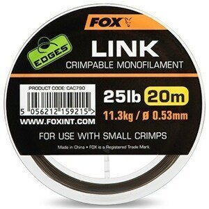 Fox Návazcový Vlasec Edges Link Trans Khaki Mono 20 m Nosnost: 25lb, Průměr: 0,53mm