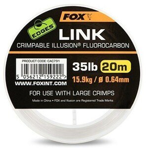 Fox Fluorocarbon Edges Link Illusion Čirý 20 m Nosnost: 35lb, Průměr: 0,64mm