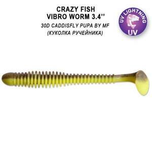 Crazy Fish Gumová Nástraha Vibro Worm 8,5cm 5 Ks Barva: 30D, Délka cm: 8,5cm
