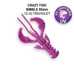 Crazy Fish Gumová Nástraha Nimble  Floating 8cm 7 ks Barva: 12 ultraviolet, Délka cm: 8cm