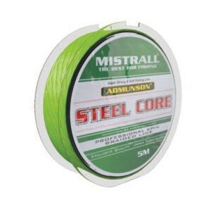 Mistrall pletená šňůra s ocelovým jádrem Admuson Steel Core Nosnost: 10,8kg, Průměr: 0,09mm