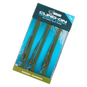 Nash Montáž Cling-On Leadercore Lead Clip Leaders 45lb Weed 1m