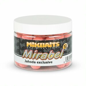 Mikbaits mirabel fluo boilie 150 ml 12 mm - jahoda exclusive