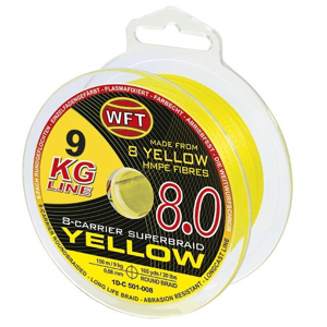 Wft splétaná šnůra kg 8.0 žlutá - 150 m - 0,12 mm - 15 kg
