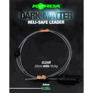 Korda koncová montáž dark matter leader heli safe 18,1 kg 50 cm - clear