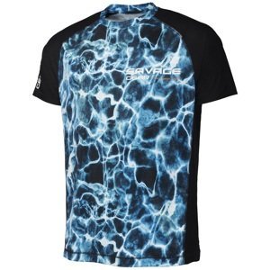 Savage gear tričko marine uv t shirt sea blue - l