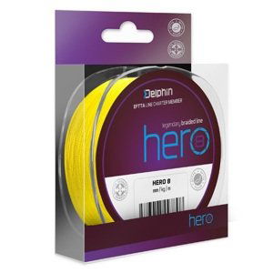 Delphin splétaná šňůra hero 8 fluo žlutá 1000 m - 0,12 mm 8,2 kg