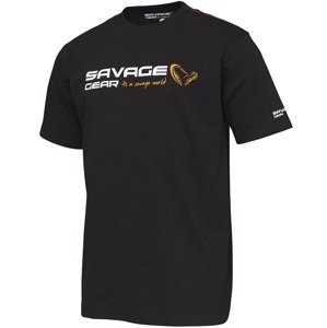 Savage gear triko signature logo t shirt black ink - s