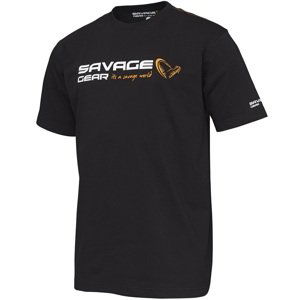 Savage gear triko signature logo t shirt black ink - l