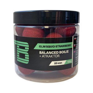 Tb baits vyvážené boilie balanced + atraktor glm squid strawberry 100 g - 24 mm