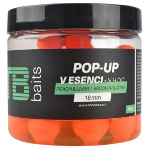 Tb baits plovoucí boilie pop-up orange peach liver + nhdc 65 g 16 mm