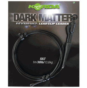 Korda koncová montáž dark matter leader hybrid lead clip 40 lb 1 m - gravel khaki