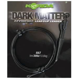 Korda koncová montáž dark matter leader hybrid lead clip 40 lb 1 m - silt brown