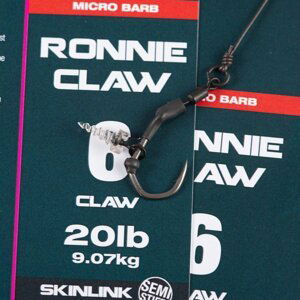 Nash návazec ronnie claw rig micro barbed 9,07 kg - velikost 8