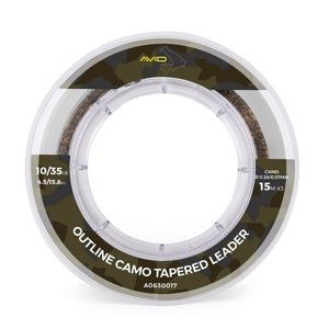 Avid carp šokový vlasec outline camo tapered leaders - 0,28-0,57 mm