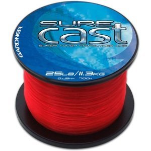 Gardner vlasec sure cast  red červená-průměr 0,35 mm / nosnost 15 lb / návin 1030 m