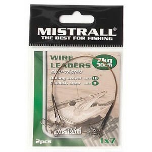 Mistrall ocelové lanko wire leaders 30 cm-7 kg