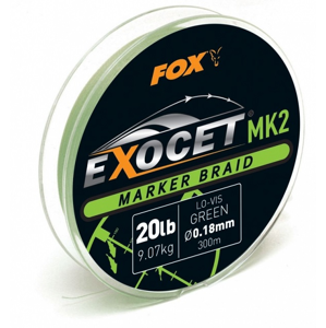 Fox splétaná šňůra exocet mk2 marker braid 300 m green průměr 18 mm / nosnost 9,07 kg