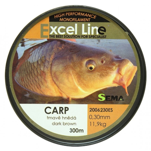 Sema vlasec excel carp 300 m hnědá-průměr 0,28 mm / nosnost 9,85 kg