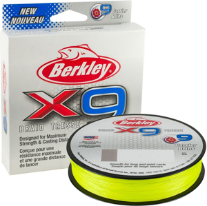 Berkley splétaná šňůra x9 fluro green 150 m-průměr 0,06 mm / nosnost 6,4 kg