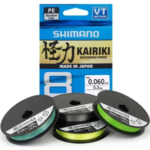 Shimano splétaná šňůra kairiki 8 zelená 150 m-průměr 0,215 mm / nosnost 20,8 kg