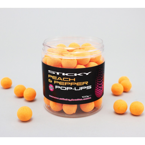 Sticky baits plovoucí boilies peach pepper pop-ups 100 g-16 mm