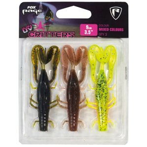 Fox rage gumová nástraha critters mixed uv colour packs 3 ks-délka 9 cm