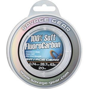 Savage gear florocarbon soft fluoro carbon 15 m - průměr 1,0 mm / nosnost 50,5  kg