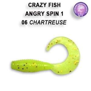 Crazy Fish Gumová Nástraha Angry Spin 06 Chartreuse Počet kusů: 8ks, Délka cm: 2,5cm