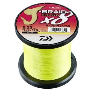 Daiwa Pletená Šňůra  J-Braid 8 Grand Žlutá Nosnost: 16.0kg, Průměr: 0,20mm