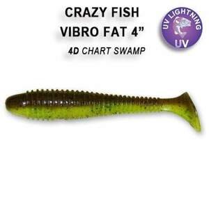 Crazy Fish Gumová Nástraha Vibro Fat 10cm 4ks Barva: chart swamp, Délka cm: 10cm