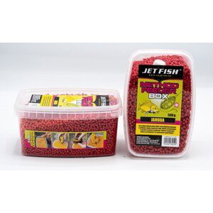 Jet Fish Pelety Feeder Method Box 500g Příchuť: Jahoda