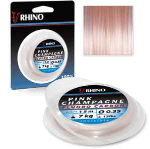 Rhino Fluorocarbon Pink Champagne Růžový 15m Nosnost: 11kg, Průměr: 0,45mm