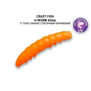 Crazy Fish Gumová Nástraha MF H Worm Inline Barva 77 Počet kusů: 10ks, Příchuť: Sýr, Délka cm: 4,2cm