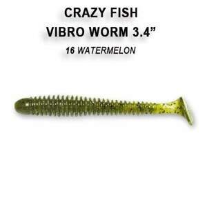 Crazy Fish Gumová Nástraha Vibro Worm 8,5cm 5 Ks Barva: 16 watermelon, Délka cm: 8,5cm