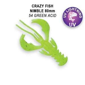 Crazy Fish Gumová Nástraha Nimble  Floating 8cm 7 ks Barva: 54 green acid, Délka cm: 8cm