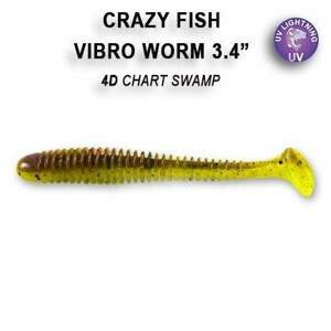 Crazy Fish Gumová Nástraha Vibro Worm 8,5cm 5 Ks Barva: 4D chart swamp floating, Délka cm: 8,5cm