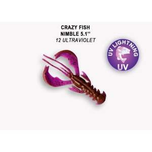 Crazy Fish Gumová Nástraha Nimble 12,5 cm 3 ks Barva: 12 ultraviolet, Délka cm: 12,5cm