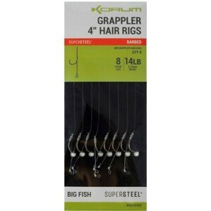 Korum Hotový Návazec Grappler 4” Hair Rigs Barbed 10 cm Nosnost: 14lb, Velikost háčku: #8, Průměr: 0,30mm