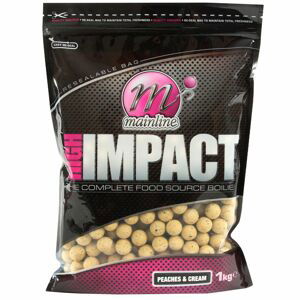 Mainline Boilies High Impact 20 mm 1kg Hmotnost: 1kg, Průměr: 20mm, Příchuť: Peaches & Cream