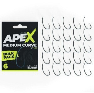 RidgeMonkey Háčky Ape-X Medium Curve Barbed Bulk Pack 25 ks Počet kusů: 25ks, Velikost háčku: #6