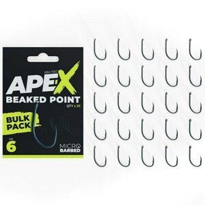 RidgeMonkey Háčky Ape-X Beaked Point Barbed Bulk Pack 25 ks Počet kusů: 25ks, Velikost háčku: #6