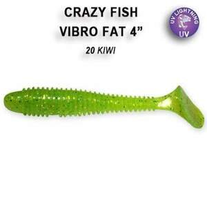 Crazy Fish Gumová Nástraha Vibro Fat 10cm 4ks Barva: KIWI, Délka cm: 10cm