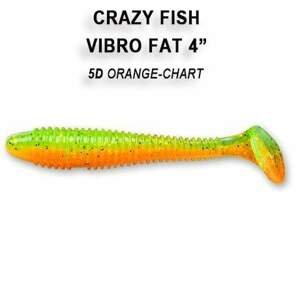 Crazy Fish Gumová Nástraha Vibro Fat 10cm 4ks Barva: ORANGE-CHART, Délka cm: 10cm