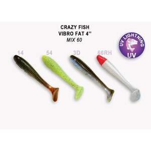 Crazy Fish Gumová Nástraha Vibro Fat 10cm 4ks Barva: MIX, Délka cm: 10cm