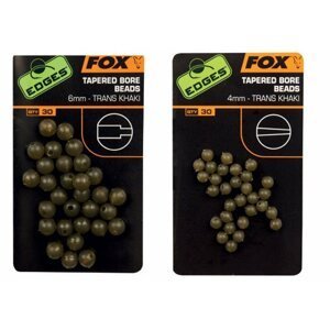 Fox Edges gumové korálky Tapered Bore Beads Trans Khaki 4mm