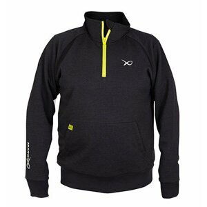 Fox Matrix mikina Minimal Black Marl 1/4 ZIP Sweater vel.XXL